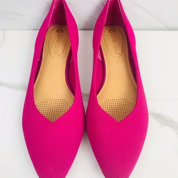 Curso Como Shoes - Curso Como Fuchsia Fest Knit Flats